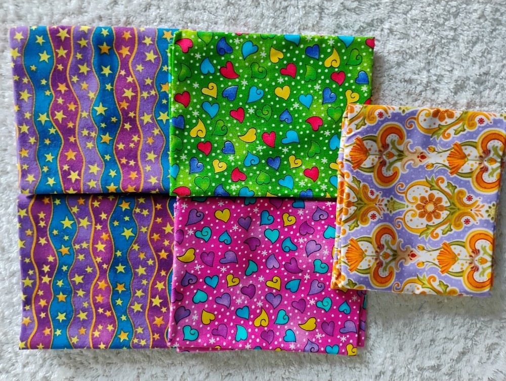 5 Fat Quarters Various Quilt Shop Quality Fabrics