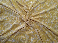 4-Way Stretch Brushed Jersey Knit Fabric Yellow White Floral BTY 36″ x 60″ JoAnn