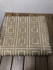 Maxwell Geometric Squares Embroidery Trellis Fabric Grand Central Tan 60x3Yd New