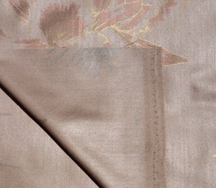 3.6 Yards VTG MCM 1970’s Silky Poly Fabric Loomskill, Inc. Bronze/Taupe Floral