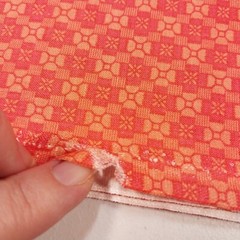 2yds Synergy Coral Orange & Dark Pink Geometric Floral Print Avlyn Inc