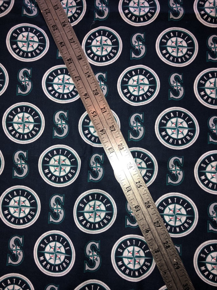 Seattle Mariners MLB Baseball Cotton Fabric 1/2 Yard (18 By 58”) New