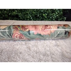 VTG FabriCraft Peel N Stick Fabric Rubbermaid Remembrance Black Floral Cottage