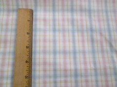 Vintage Lightweight Pastel Plaid Stripe Fabric, 45″ W x 1 Yard Length