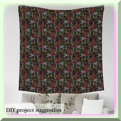 Rustic Mushroom Meadow Microfiber Fabric 36×59 inches