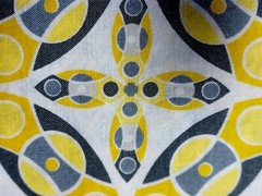 Silent Cinema by Jenean Morrison Yellow on White – Cotton – 36″ x 42″