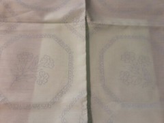 Fabric Light Green Tablecloth 52 X 52 With Some Floss needs done