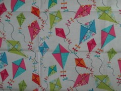 KITES FLYING COLORS WHITE COTTON FABRIC FQ