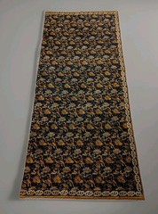 Vtg Batik Sarong Cotton 41”x 89” Fabric Wrap Indonesia Blue