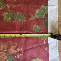 Thibaut ‘Washington’ 100% Linen Fabric Red Floral Geraniums 1.97 Yds X 54”