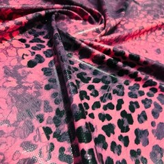 Spandex Fabric 4-Way Stretch Animal Print Snake Pink By The Yard for Swimwear