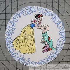 BonEful Fabric Cotton Quilt VTG Disney Snow White Applique Block Boutique Girl L