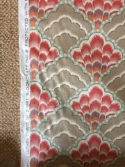 Vintage LUTHER TRAVIS for BLOOMCRAFT Shell Pattern CHINTZ Fabric 1981 55″ 15+ Y