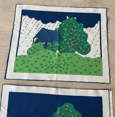 HTF Fabric Panels design Elna Voss-Hellwig Toma Farmhouse Landscape Finland 70s