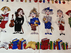 Loralie Harris Roll Call Border Fabric Teachers School 1/2 yd x 44″w
