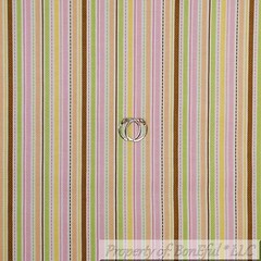 BonEful Fabric FQ Cotton Quilt White Orange Pink Yellow Spring Summer Kid STRIPE