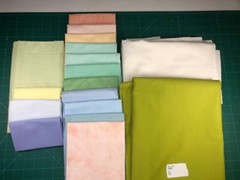 Quilters Fabric Project Bundle 13.25 yds Pastels Green Blue, Quilting Treasures