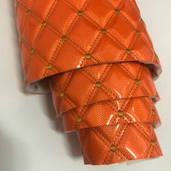 Laser PVC Faux Leather Fabric Sponge QuiltedEmbroidery Material for Upholstery