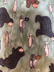 3 Yards Teresa Kogut Bear Lake South Sea Imports SSI Black Bear Fish Duck Cotton