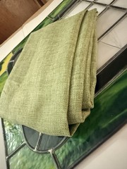 Upholstery Green Fabric 2 Cuts 38×50 in Each (2.8 Yards Total) Linen Look New