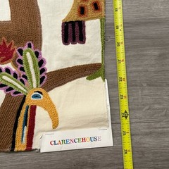 CLARANCE HOUSE Signature Whimsical POLLY BIRDS Crewel Fabric Sample 26”x26”