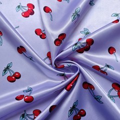 58” Wide Silky Charmeuse Cherry Fabric Material Satin For Scarves Linings Diy