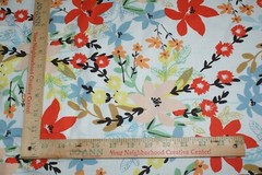 JoAnn F’ower White Background Orange Daylily ++ Cotton Fabric 2 Yds + 32 x 54 W