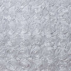 Paige WHITE 3D Floral Polyester Satin Rosette Fabric by the Yard – 10028