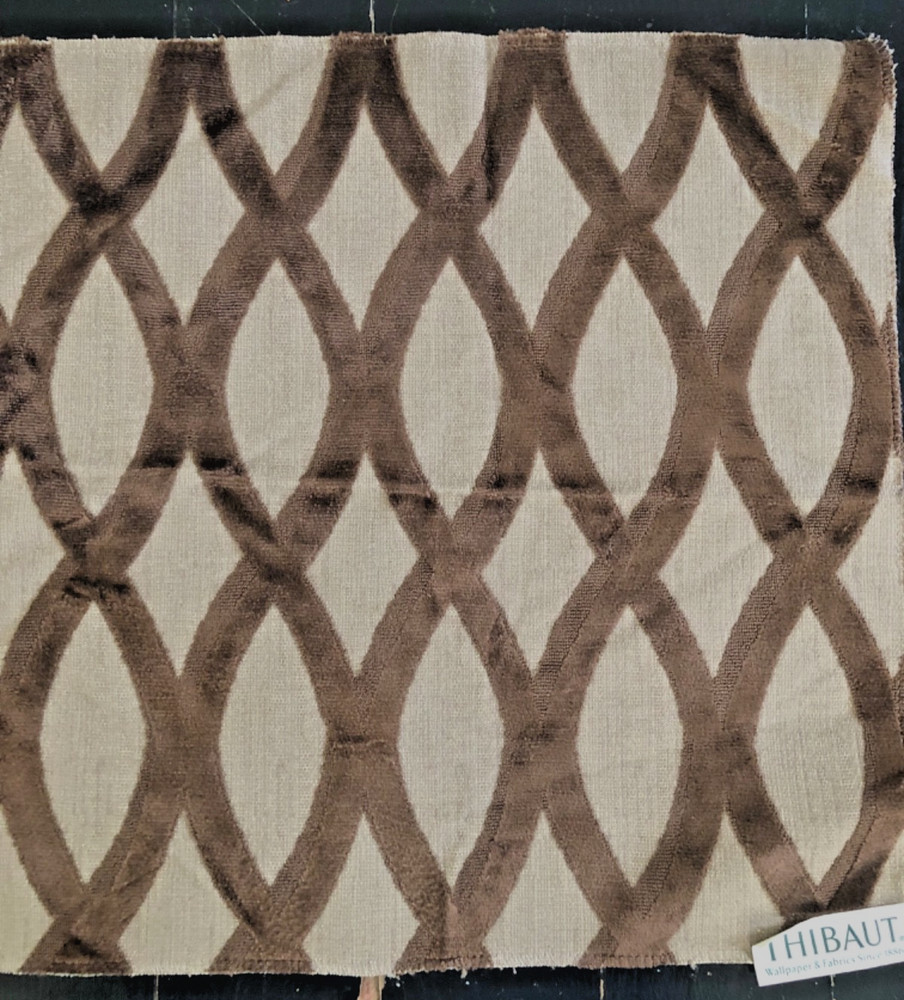 THIBAUT Helix Velvet in Brown 16 3/4 x 17″ Textural Fabric Sample