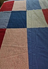 VTG Spring Industries “Quilters Only” Red & Blue Rectangles Cotton Fabric 4 Yrds