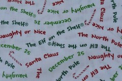 By 1/2 Yd, Red & Green Christmas Phrases on White, Quilting Treasures, P6850