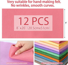 12 Rolls 8″X20″ 1.4Mm Thick Soft Felt Fabric Sheets – 12 Assorted Morandi Colors