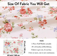 Cotton Fabric by the Yard for Sewing DIY Crafting Fashion Design Printed Floral