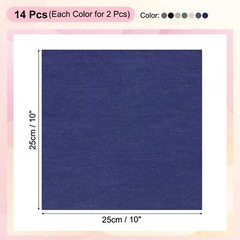 Cotton Fabric Bundles 14 Pcs 10 x 10 Inch Fat Quarter Solid Color Precut Fabr…