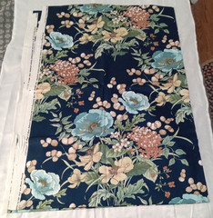 1979 floral fabric with dark blue background by House ‘n Home Fabric 2 yards