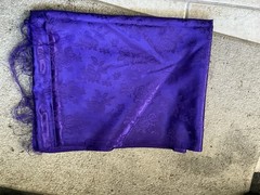 DEEP PURPLE SATIN Jacquard Brocade Fabric Rosette Floral 58 Inch Polyester, BTY