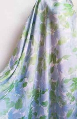 55”Wide By Yard Blue Painting Fabric Soft Viscose Material For Dress Shirt Robe