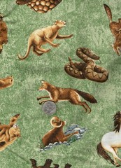 1 ydx44″ desert Southwest animals-Horse Coyote Cougar Prairie Dog Snake Tortoise