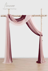 Cortinas arco boda 3 piezas 6m chiffon decoración recepción evento elegante