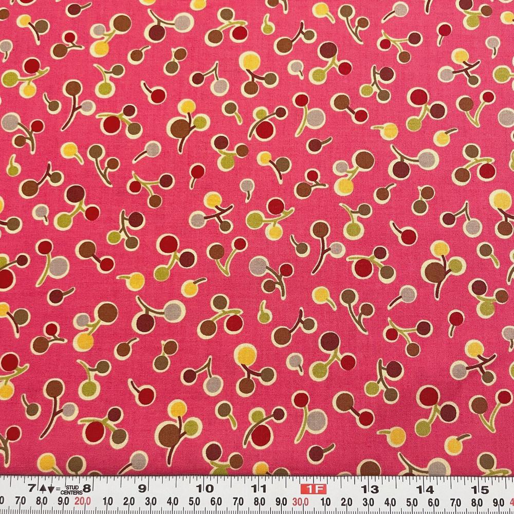 OZ by Sanae for Moda Pink Cotton Fabric by the HALF YARD 18″ x 43″