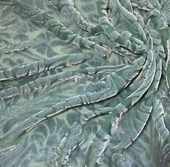 MOSS GREEN Floral Burnout Hand Dyed Silk Velvet Fabric