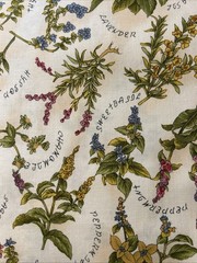 Cottage Garden Herbs Hoffman Int. Cotton Fabric 1/2 Yard (18” By 44”) New