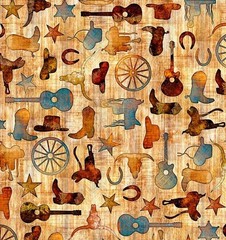 Born To Run•Horse,Cowboy, Western Motiff Fabric! 1yd•BTY•Cotton•Fast Ship!