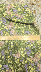Camelot Hoffman International Fabrics Green W/Rabbits Cotton Fabric 2 5/8 YARD