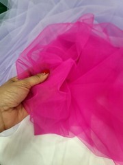 Hot Pink TULLE Netting STRETCH ON THE WIDTH FASHION FABRIC SOLD BY THE YARD