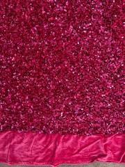 Stephanie FUCHSIA Overlap Sequins on FUCHSIA Stretch Velvet Fabric by the Yard