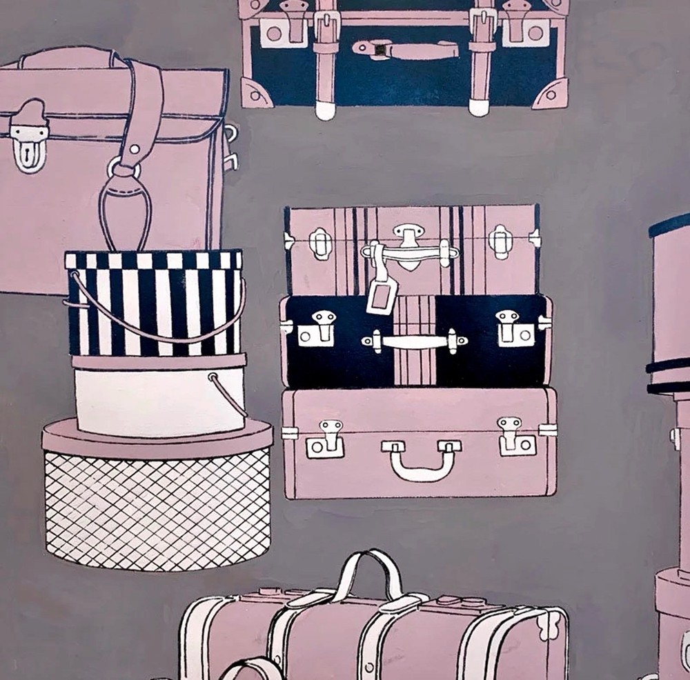 Alexander Henry Ghastlie Getaway Luggage Plum ONE YARD