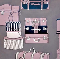 Alexander Henry Ghastlie Getaway Luggage Plum ONE YARD