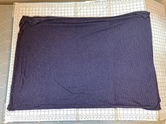 1 Yard Purple and Gray Stipe Bamboo Knit Fabric, 60 inches wide