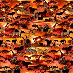 Multi Serengeti Plains Panel – 24in x 44 by Michael Miller Fabrics